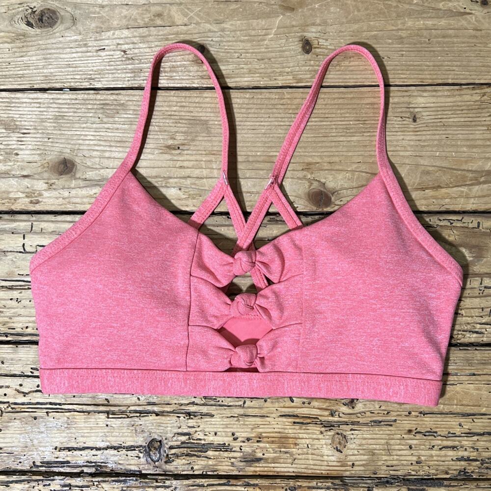 Lorna Jane Women’s Size S Heathered Pink Crossback Sports Bra